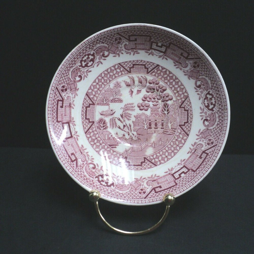 Vintage Swinnertons China Saucer Red Old Willow Staffordshire England 5 5/8"